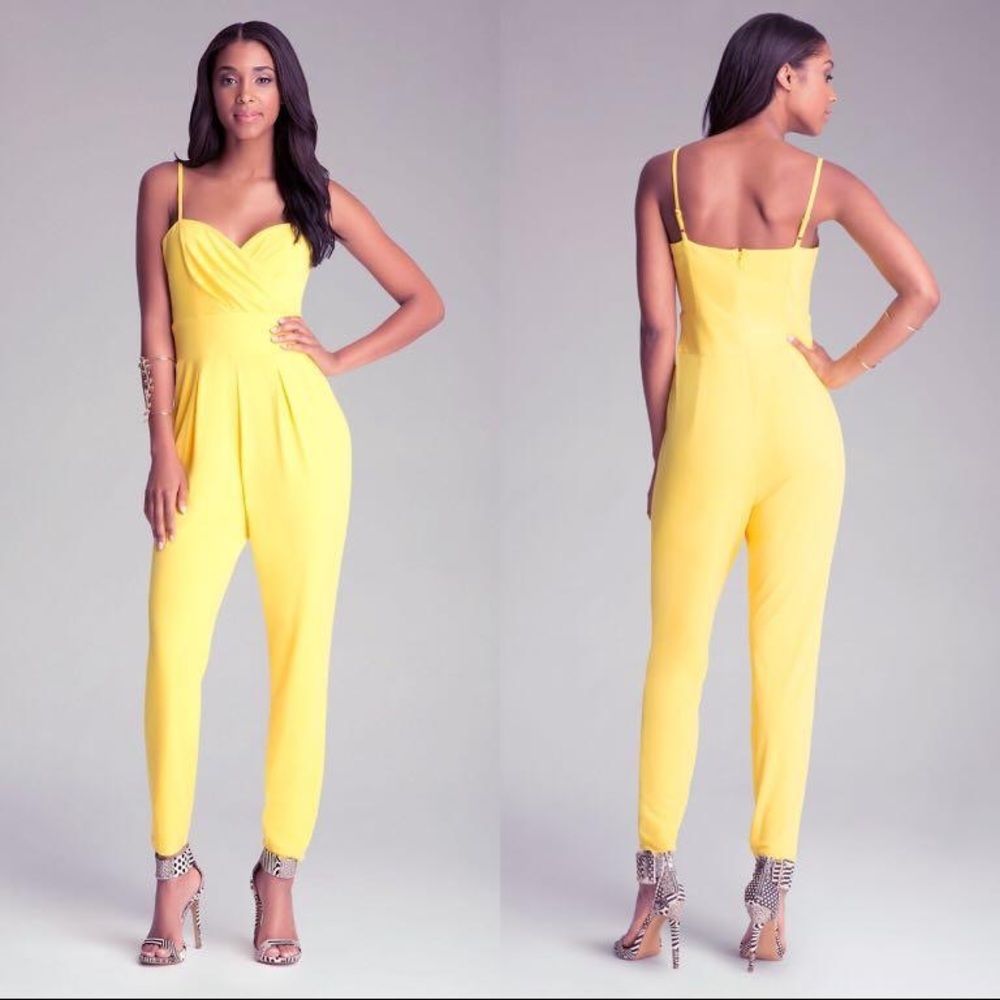 Bebe yellow jumpsuit